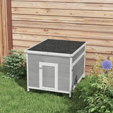 PawHut Duck Coop, Wooden Chicken House Rabbit Hutch with Openable Roof, Removable Floor, Double Doors, Ramp, Duck House for 3-6 Chickens, Geese, 30" x 38" x 30" PawHut