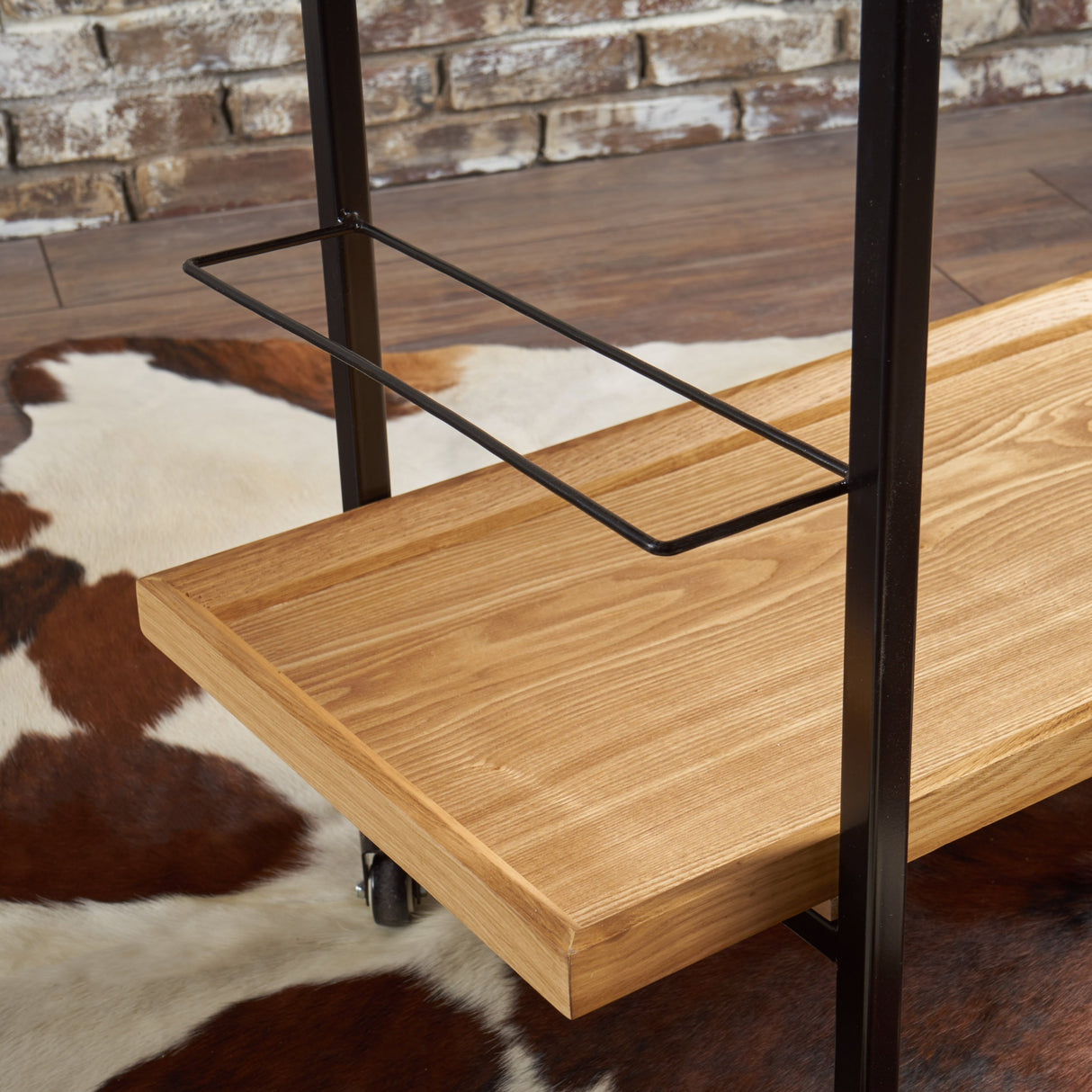 Christopher Knight Home Gerard Industrial Wooden Bar Cart, Natural Finish / Black Christopher Knight Home