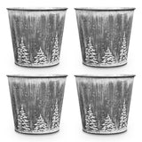 Putuo Decor Christmas Galvanized Buckets, Silvery Small Metal Bucket Christmas Ice Buckets, Farmhouse Pails Plants Flowers Tin Planters for Party Home Table Centerpieces Storage Decor 5.9X5.3 in Putuo Decor