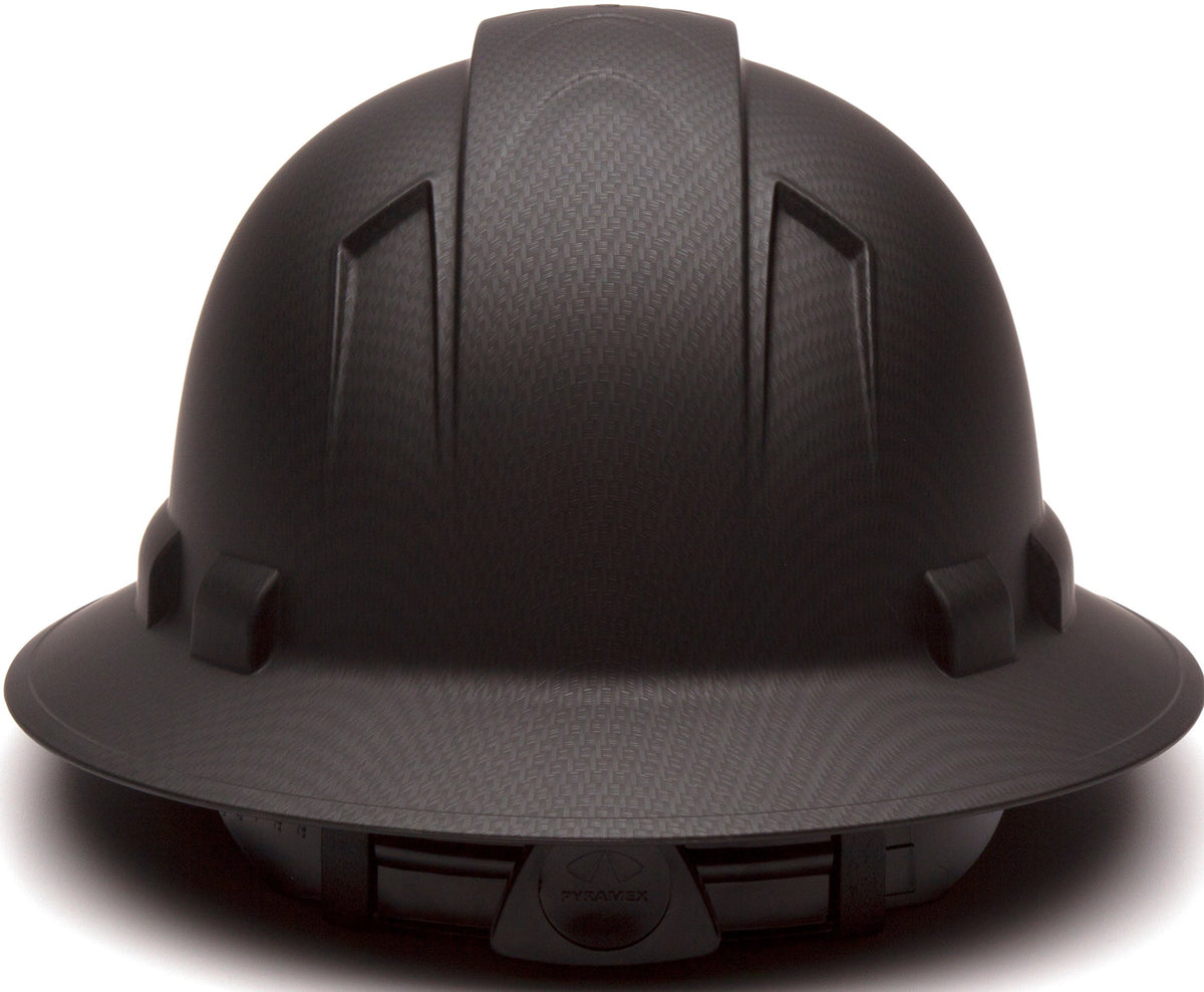 Pyramex Safety Ridgeline Full Brim Hard Hat, 4-Point Ratchet Suspension, Matte Black Graphite Pattern Pyramex Safety