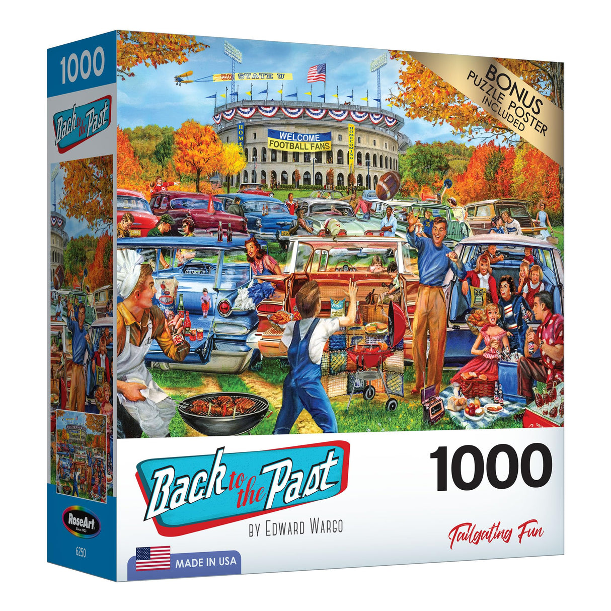RoseArt - Back to The Past - Tailgating Fun - 1000 Piece Jigsaw Puzzle for Adults RoseArt
