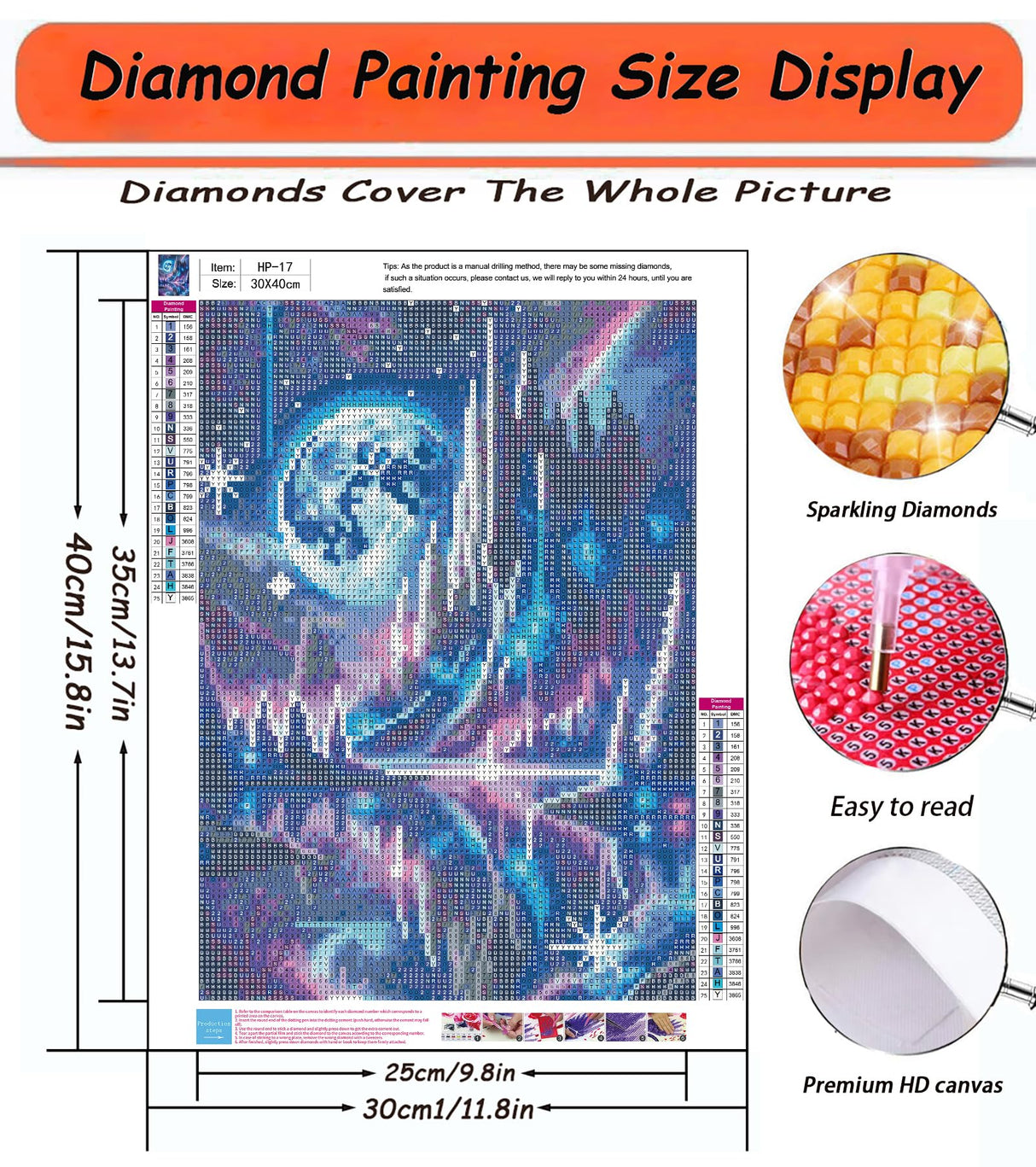APTDYIGL 5D Moon Landscape Diamond Painting Kits for Adults Beginner,DIY Moon Landscape Diamond Art Kits for Adults,Round Full Drill Diamond Dots with Gem Art Kits,Home Wall Decor 12x16inch APTDYIGL