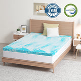 EGO Topper 2 Inch Twin Memory Foam Mattress Topper, Gel Foam Mattress Topper for Pressure Relief, Ventilated Design Bed Topper in a Box, CertiPUR-US Certified, 38"×75", Medium MLILY