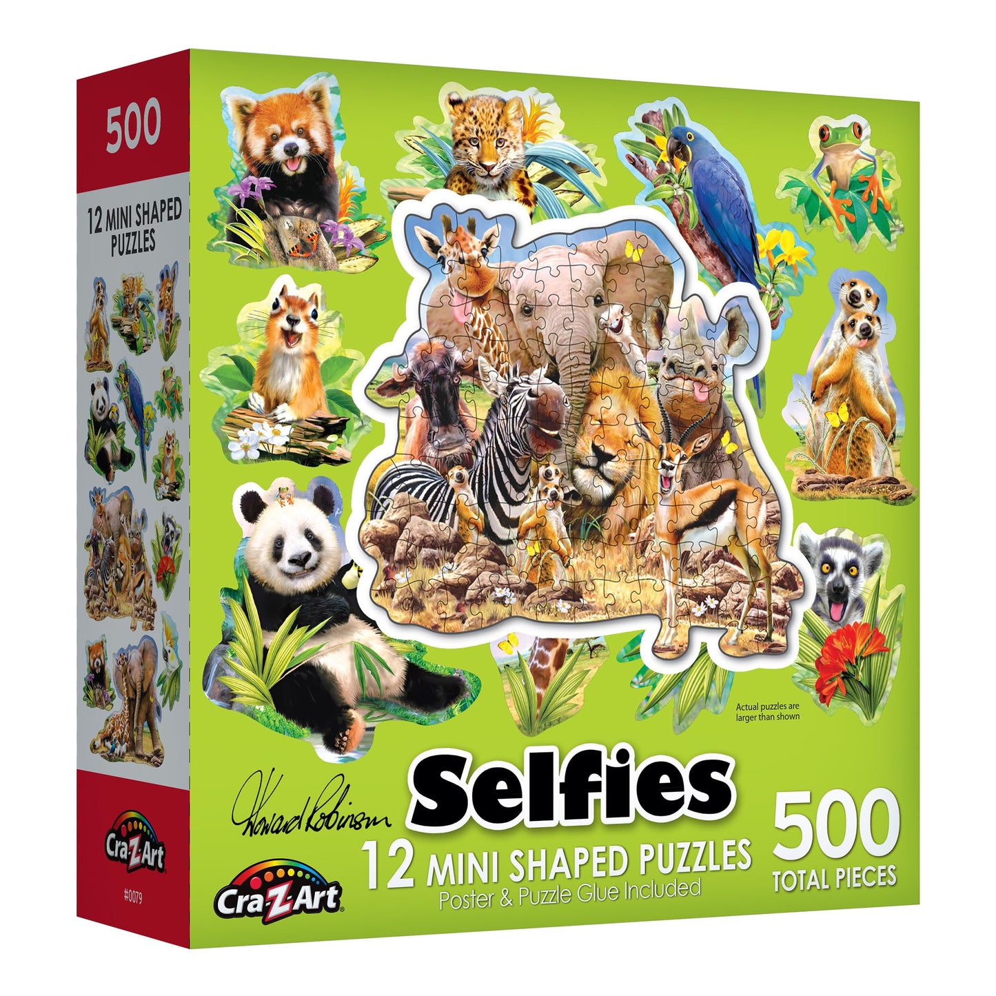 RoseArt - Mini-Shaped - Jungle Selfies - 500 Piece Jigsaw Puzzle for Adults