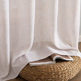MIULEE Natural White Linen Curtains 108 Inches Long for Bedroom Living Room, Soft Thick Linen Textured Window Drapes Semi Sheer Light Filtering Rod Pocket Back Tab Cream Ivory Modern Look, 2 Panels MIULEE