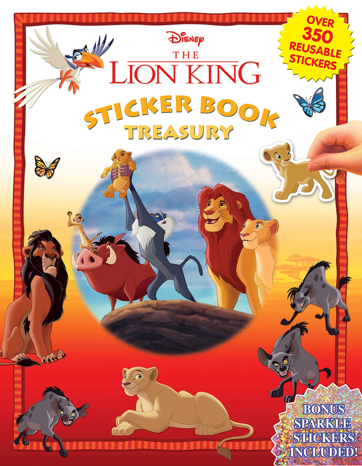 Disney Lion King Sticker Book Treasury - Activity Books for kids, 350 reusable stickers, 96 pages of fun Phidal
