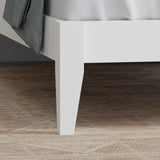 ComfIQ Serene Farmhouse Style Wood Bed in Twin Size with Chevron Scoring Headboard, Coastal Modern Design, Sturdy, Easy Assembly, Ample Underbed Storage, White Finish ComfIQ