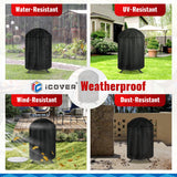 iCOVER Vertical Round Smoker Cover, Kettle Grill Cover, 29 Inch BBQ Barbecue Cover, Dome Smoker Cover, Bullet Smoker Cover, Barrel Cover Fire Pit Cover for Char-Broil Weber George Foreman Brinkmann i COVER