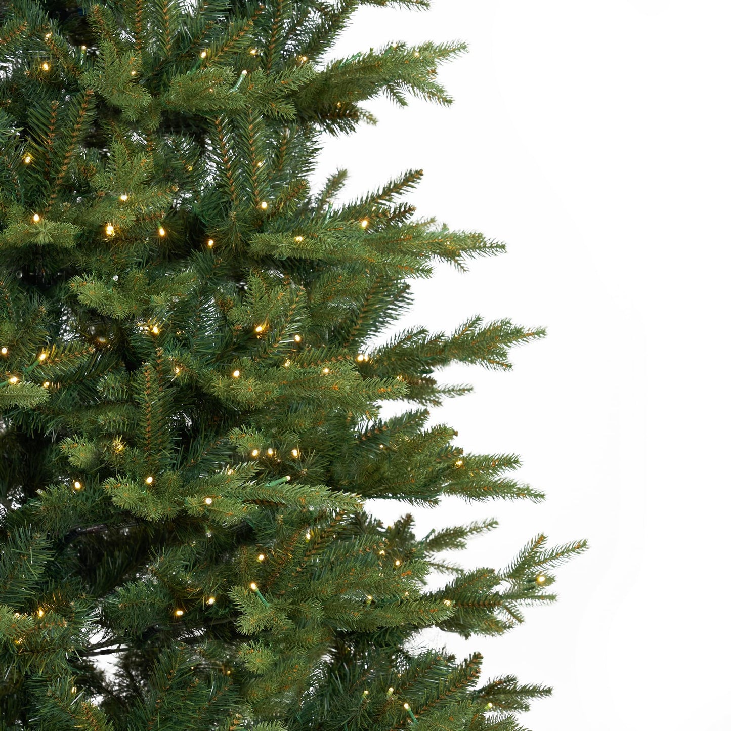 11ft. Belgium Fir Natural-Look Artificial Christmas Tree with 1250 Clear LED Lights and 4222 Bendable Branches