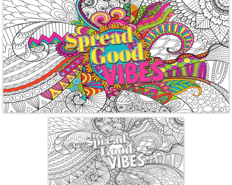 Naozinebi Giant Mandala Coloring Posters Large Motivational Coloring Posters Spread Good Vibes Jumbo Coloring Tablecloth Big Coloring DIY Drawing for kids Adults Art Craft Home Classroom Party Naozinebi