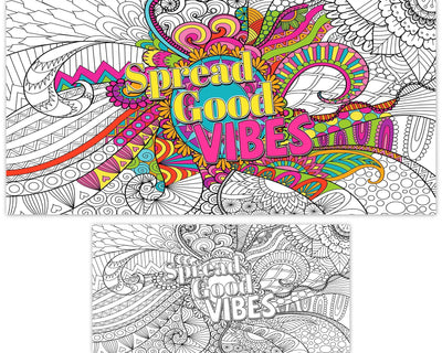 Naozinebi Giant Mandala Coloring Posters Large Motivational Coloring Posters Spread Good Vibes Jumbo Coloring Tablecloth Big Coloring DIY Drawing for kids Adults Art Craft Home Classroom Party