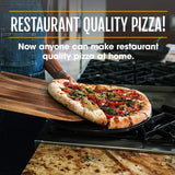 Heritage 15" Ceramic Pizza Stone Set - Non-Stick, Stain-Free with Bonus Cutter - Black Heritage Products
