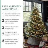 Balsam Hill 7.5 ft Unlit Classic Blue Spruce - Artificial Christmas Tree with 2,960+ Tips, Premium Stand, Storage Bag & Easy Assembly for Indoor Holiday Decorating Balsam Hill