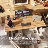 Monomi 55 Inch Electric Standing Desk, Height Adjustable Sit Stand Up, Work Home Office Computer PC Desks, Gaming Writing Study Bedroom Rising Table, Nature Monomi