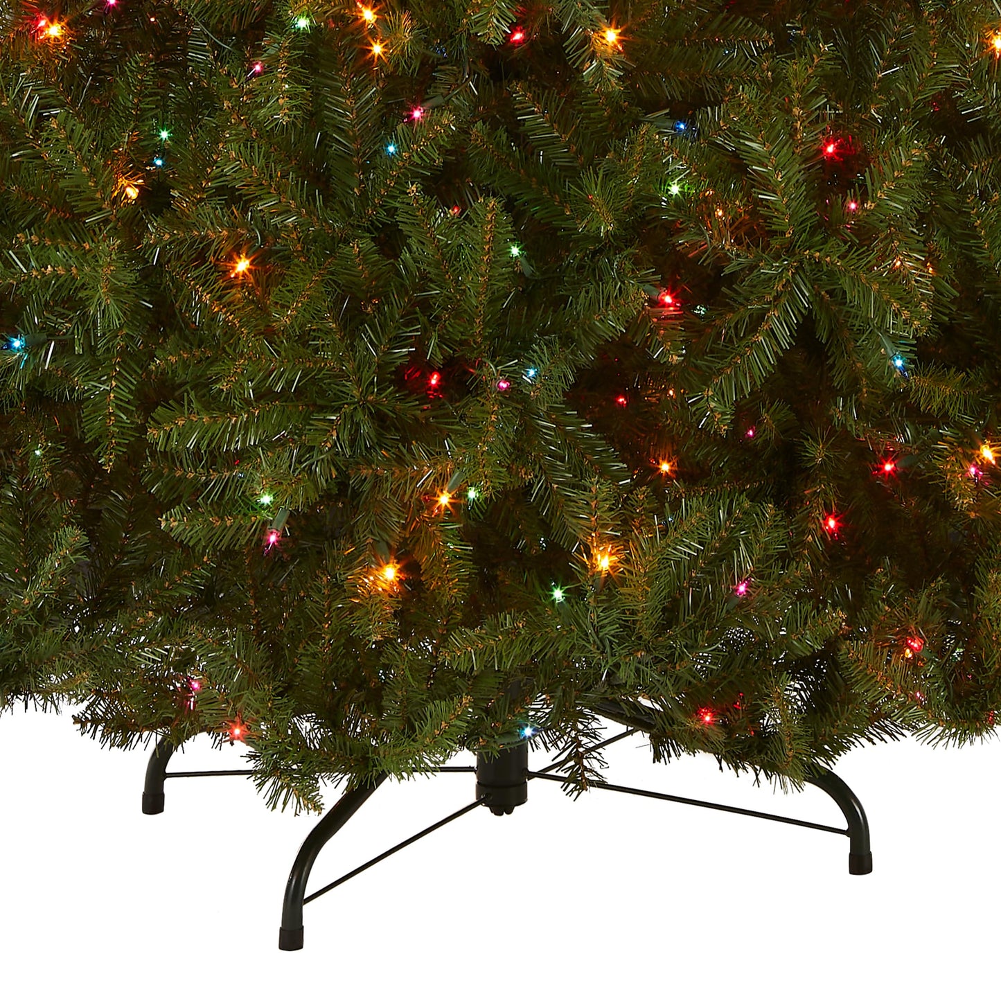 National Tree Company Pre-Lit Artificial Full Christmas Tree, Green, Dunhill Fir, Multicolor Lights, Includes Stand, 6.5 Feet