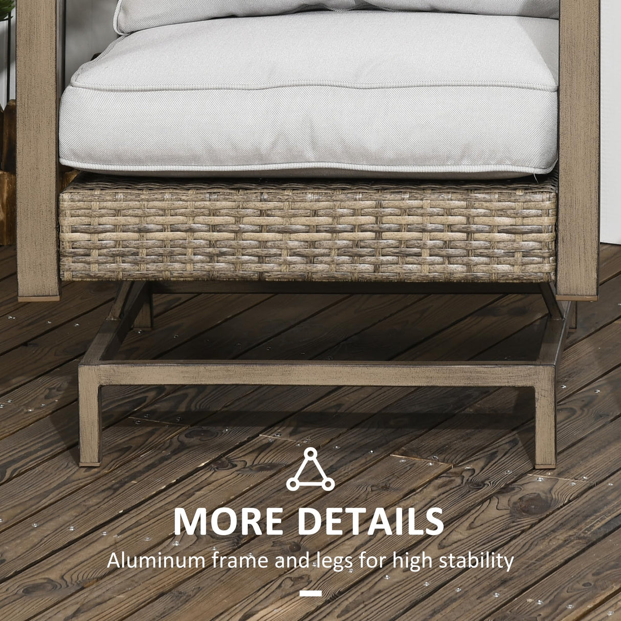 Outsunny 3-Piece Wicker Patio Furniture Set, Outdoor Rocking Chair Set with Bistro Coffee Table, PE Rattan Rocker Conversation Set with Cushions for Porch, Balcony, Yard, Poolside, Garden, Gray Outsunny