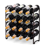 Simple Trending 4-Tier Stackable Wine Rack, Standing Bottles Holder Organizer, Wine Storage Shelf, Towel Rack for Kitchen Pantry Cabinet, Hold 16 Bottles, Bronze Simple Trending