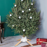 Blissun Christmas Tree Stand for Real Trees, Christmas Tree Holder for Live Tree, Xmas Tree Stand Base, Fits up to 8.5FT Real Trees, White Blissun