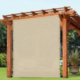 Patio 10' x 16' Pergola Canopy Replacement Shade Cover Universal Outdoor Sun Shade Cloth with Weighted Rods, Shade Screen for Gazebo Deck Porch Balcony, Beige Patio