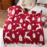Bedsure Christmas Throw Blanket for Couch - Christmas Decorations Gifts for Women, Warm Sherpa Deer Throw Blanket, Red 50"x60" Bedsure