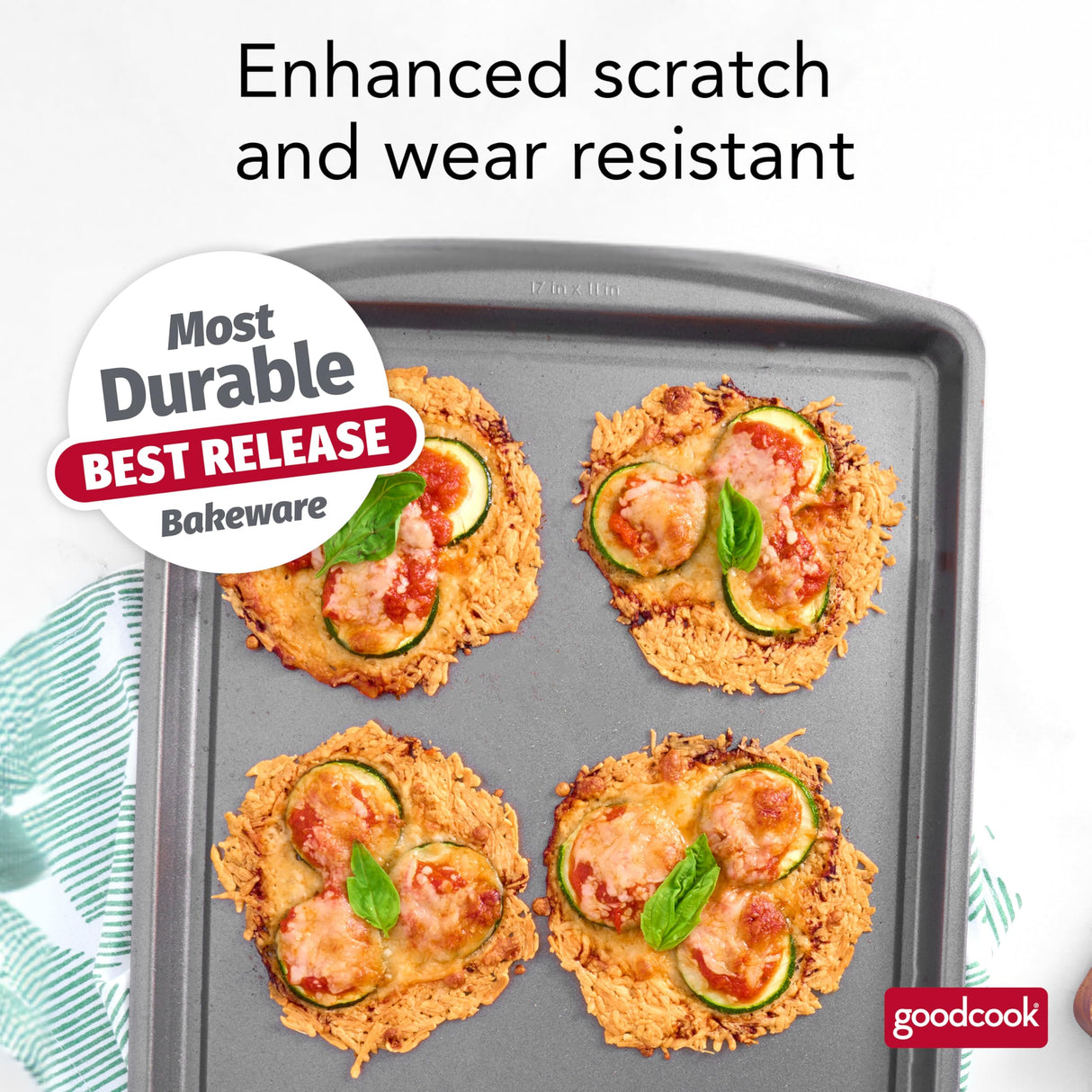 GoodCook Nonstick Steel Baking Sheet, 11" x 17", Gray GoodCook