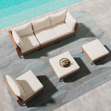 LAUSAINT HOME Outdoor Patio Furniture, 6 Piece Outdoor Sectional Sofa PE Rattan Wicker Patio Conversation Sets, All Weather Patio Furniture Set with Thick Cushions for Garden, Backyard(Beige) LAUSAINT HOME