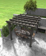 DEXSO 10'X 10' Cedar Wood Pergola with Solid Structure, Retractable Shade Canopy, Durable, Rot Resistant, Patio Pergola for Backyard, Deck, Garden, Outdoor Entertaining DEXSO