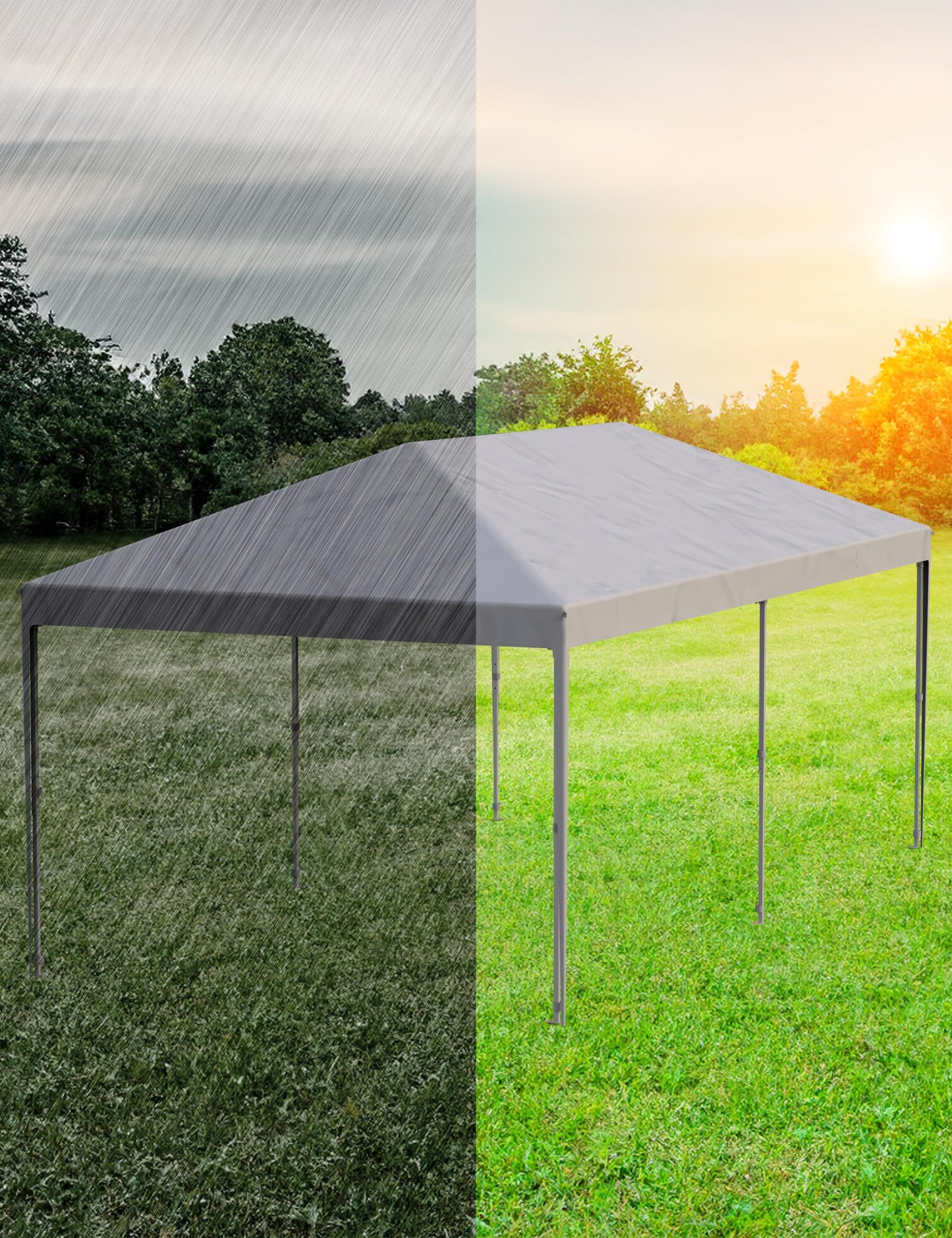 10'x 20' Pop up Canopy Tent with 210 D Oxford Fabric, Portable Instant Commercial Canopy Including 12 Stakes 6 Sandbags for Farmers' Market, Wedding Event, Outdoor Camping-White