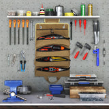 BAQRAXIA Tool Bag, Roll Up Small Tools Box Storage, Tool Gifts for Men Dad Husband Grandpa Him Birthday, Heavy Duty Tool Organizer with 2 Detachable Tool Pouch BAQRAXIA