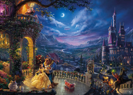 Ceaco - Thomas Kinkade - Disney - Beauty & The Beast Dancing in The Moonlight - 1000 Piece Jigsaw Puzzle Ceaco