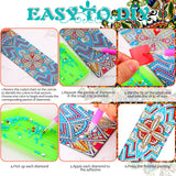 Zonon 8 Pcs Diamond Painting Bookmarks 5D Floral Art Painting Bookmarks PU Leather DIY Mandala Style Study Supplies with Tassels for Adults Gift Crafts Zonon