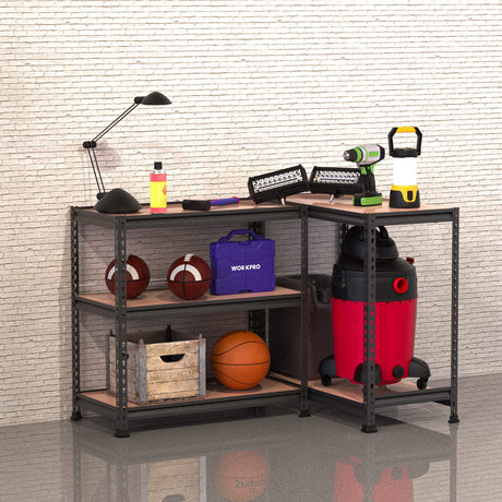 WORKPRO 5-Tier Metal Shelving Unit, 48”W x 24”D x 72”H, Heavy Duty Adjustable Storage Rack, 4000 lbs Load Capacity (Total), for Garage, Basement, Warehouse, Workshop WORKPRO