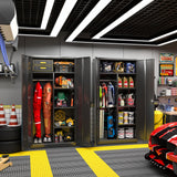 Greenvelly Metal Storage Cabinet with Lock Door,72" Locking Steel Storage Wardrobe Cabinet,Employees Locker Closet Clothing Coat Steel Wardrobe Cabinet with Hanging Rod for Garage,Home Office,Gym Greenvelly