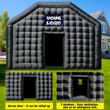 WARSUN Large Black Inflatable Nightclub 20x16.5x12Ft Inflatable Party Tent with Logo Area Inflatable Night Club Tent for Adults Wedding Birthday Raves Dance Floor Yard Party Business WARSUN