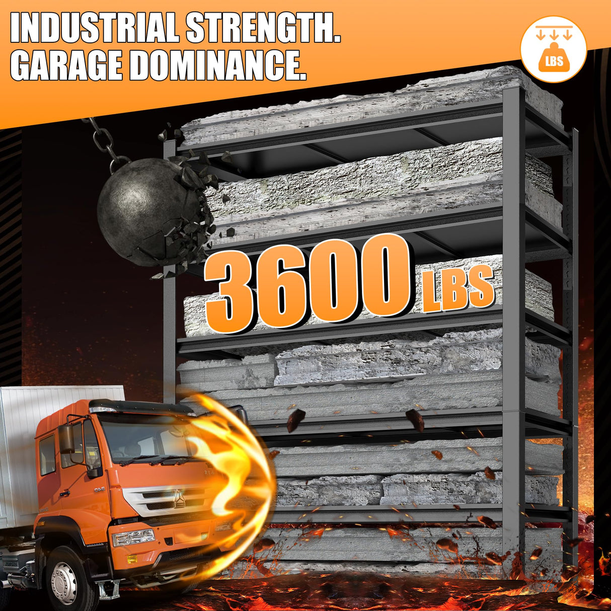 6-Tier Garage Shelving Heavy Duty, 3600LBS Metal Shelving Unit, Adjustable Garage Storage Shelves, Easy Assembly Steel Shelving, Utility Storage Rack Shelf for Warehouse, 82”H*35.4”W*15.7”D KILISTEELS