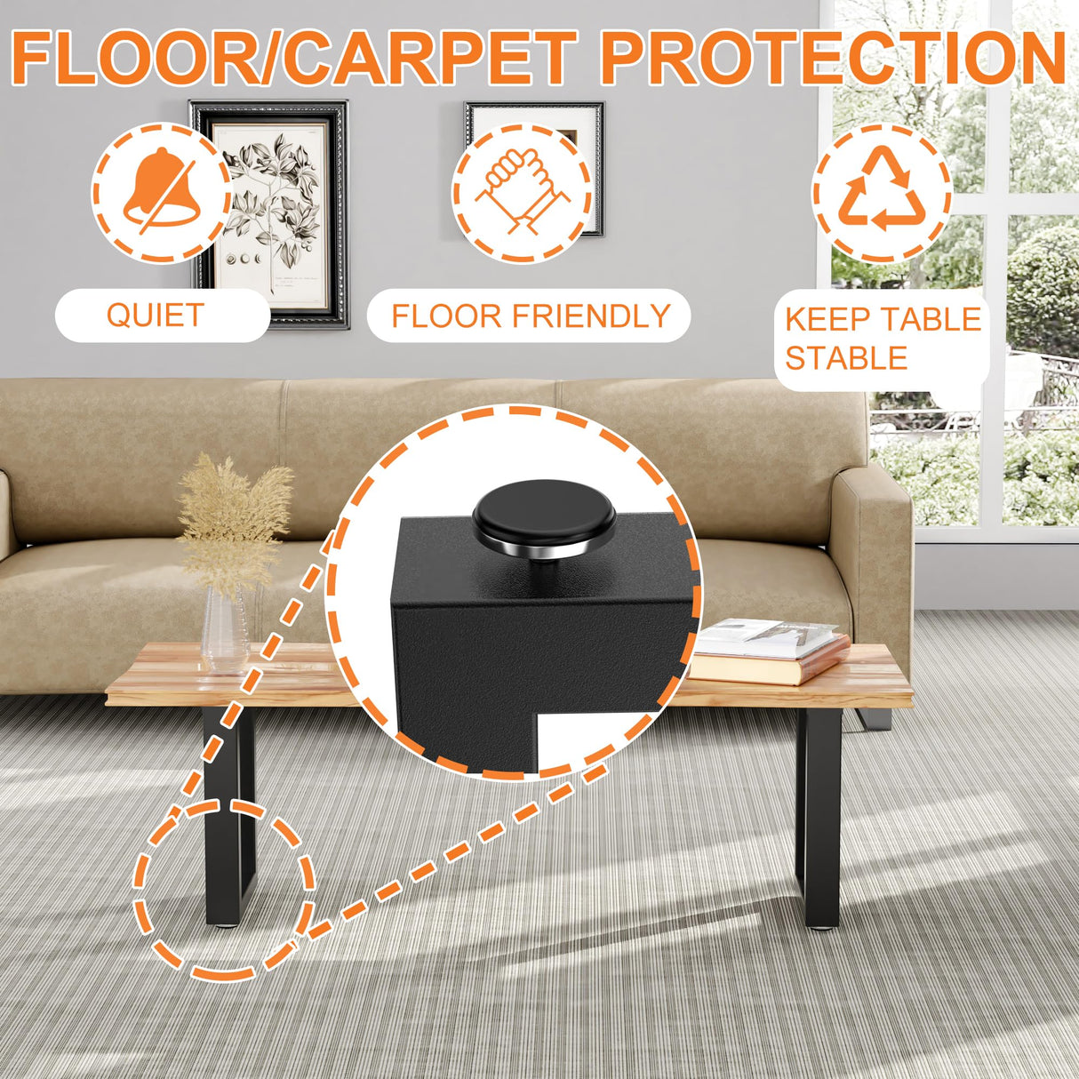 SKYSEN 16" Metal Table Legs, Desk Legs, Coffee Table Legs,Bench Legs for Desk, Coffee Tables, Dining Tables, Benches-16 * 11.8" Square Shape- Heavy Duty- Thickened Material- Black(zt-z-16"*11.8") SKYSEN