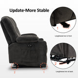 MCombo 74.4" Zero Gravity Power Loveseat Recliner with Console, Heat and Vibration Massage, Reclining Loveseat Sofa with USB Ports, Cup Holders for Living Room, Fabric 6035SET (Grey) MCombo