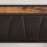 LIKIMIO Vintage Brown and Black Twin Bed Frame with Storage Headboard and Charging Station LIKIMIO