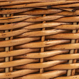 Household Essentials Woven Market Basket, Handwoven Willow Weave, Stylish Handles with Durable Metal Anchors, Classic and Versatile, Attractive, Spacious, Lightweight, Brown Stain Household Essentials