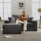 Modular Sectional Sofa, Cloud Boneless Couch with Deep Seat, Modern L-Shape Sectional Couch, Upholstered Couches for Living Room Bedroom, Convertible Foldable Sofa Bed, No Assembly, Dark Grey Living&Giving