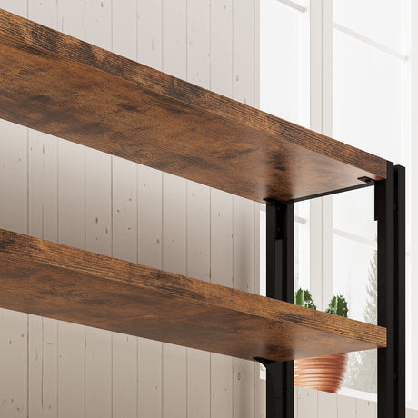 Industrial Vintage Brown 3-Tier Bookshelf by IRONCK - Sturdy Metal Frame & Spacious Storage IRONCK
