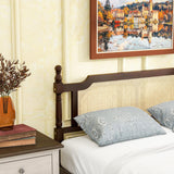 KEIKI Queen Size Wood Platform Bed Frame with Rattan Headboard ＆ Footboard, Modern Bed with Under-Bed Storage ＆ Central Support Feet, Slat, Easy Assembly, No Box Spring Required, for Bedroom, Espresso KEIKI