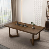 jiteentarou 71 Inch Farmhouse Dining Table, Solid Wood Rustic Kitchen Table, Large Wooden Rectangular Dinner Table for Dining Room, Home Office, Living Room Furniture, Easy Assembly, Walnut Wirebrush jiteentarou