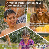 JAMBO 16Ft Premium 3 Lane Slip Splash and Slide with Bodyboards, Heavy Duty Water Slide- Advanced 3-Way Sprinkler System, Splash Mat Splash Pad Backyard Waterslide Outdoor Water Toys n Slides for Kids JAMBO