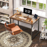 Coleshome 40 Inch Computer Desk, Modern Simple Style Desk for Home Office, Study Student Writing Desk, Vintage Coleshome