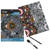 Brea Reese: Scratch Art Paper Pad - Moon & Sun - 6 Designs, Metallic Guided Art, Dual-Tip Stylus & Brush, Easy-to-Frame 9x12 Pages, Adult Craft Kit Brea Reese