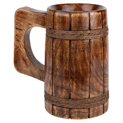 GoCraft Wooden Beer Mug | Handmade Burnt Wood Mugs for Men for Camping Travel Outdoor | Craft Tankard Drinking Stein Tea Coffee Cup with Handle - WoodArtSupply