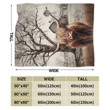 Highland Cow Blanket Highland Cow Throw Blankets Rustic Farmhouse Cattle Print Cozy Fleece Flannel Stuff Plush Lightweight Bedding Lover Gifts for Men Women Adults for Couch Sofa Bed Decor 40"X50" nanen