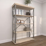 Deco 79 Industrial Wood Shelving Unit, 72 x 48 x 17 Inches, Brown/Iron Deco 79