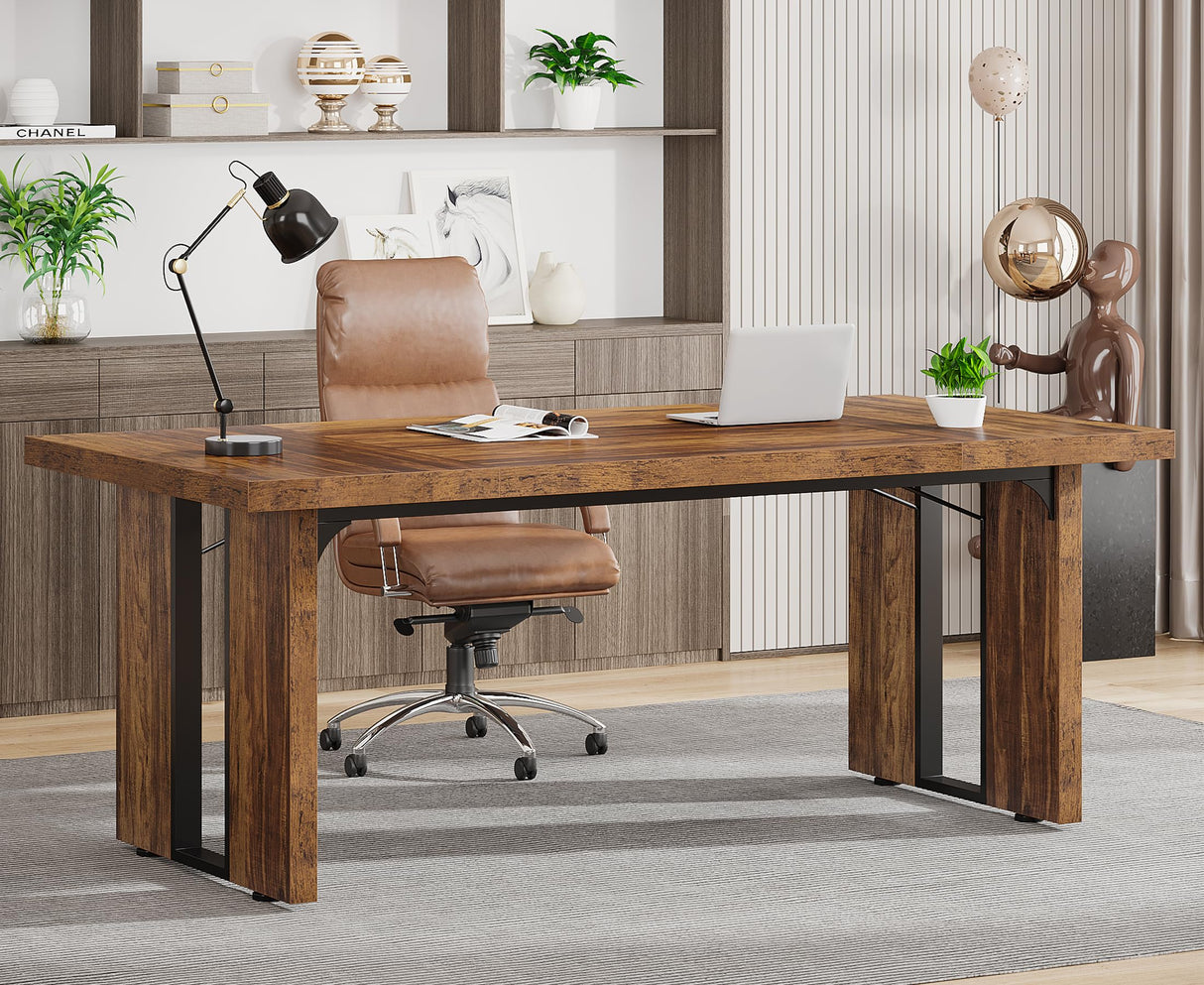 Tribesigns 70.9" Executive Desk, Large Office Computer Desk, Simple Laptop Desk Study Writing Table Workstation for Home Office Tribesigns